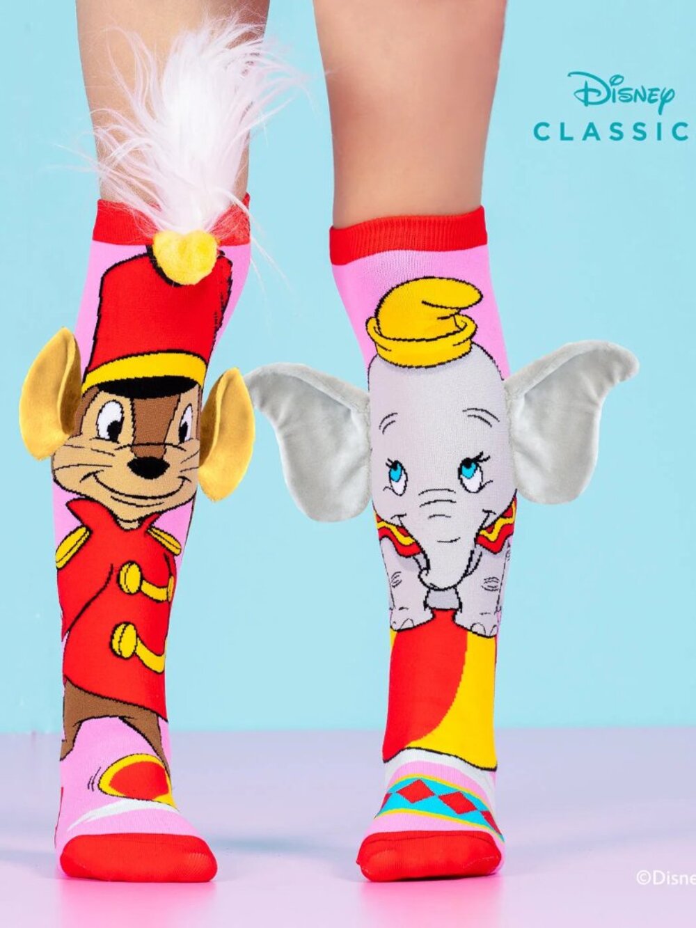 Madmia Disney Dumbo 3D Character Socks Timothy Q Mouse & Dumbo Ears Unisex Adult